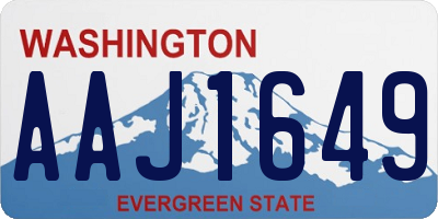 WA license plate AAJ1649