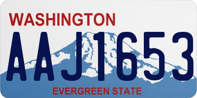 WA license plate AAJ1653