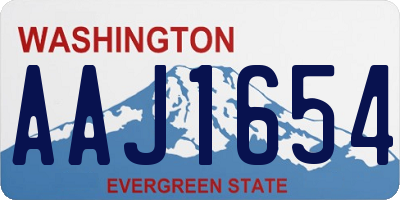 WA license plate AAJ1654