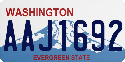 WA license plate AAJ1692