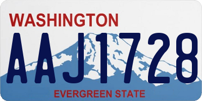 WA license plate AAJ1728