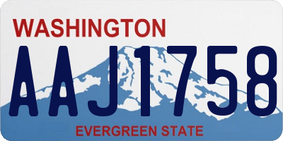 WA license plate AAJ1758