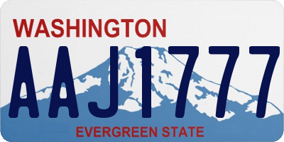 WA license plate AAJ1777
