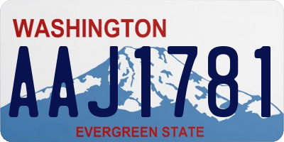 WA license plate AAJ1781