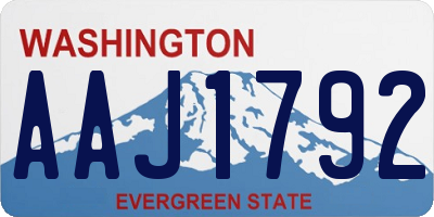 WA license plate AAJ1792