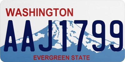 WA license plate AAJ1799