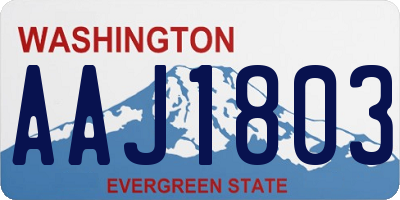WA license plate AAJ1803