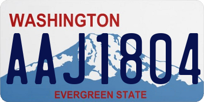 WA license plate AAJ1804