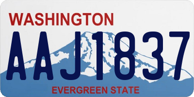WA license plate AAJ1837