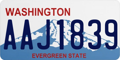 WA license plate AAJ1839