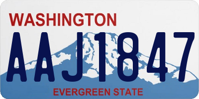 WA license plate AAJ1847