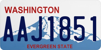 WA license plate AAJ1851