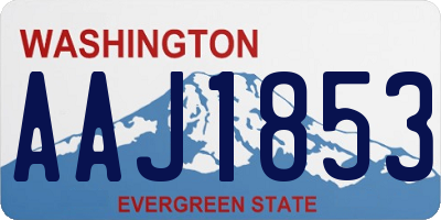 WA license plate AAJ1853