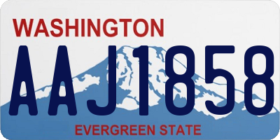 WA license plate AAJ1858