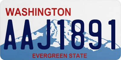 WA license plate AAJ1891