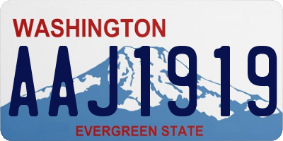 WA license plate AAJ1919