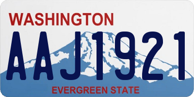 WA license plate AAJ1921