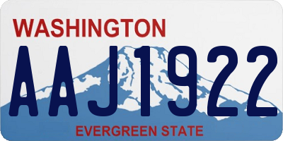 WA license plate AAJ1922