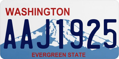 WA license plate AAJ1925
