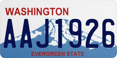 WA license plate AAJ1926