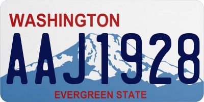 WA license plate AAJ1928