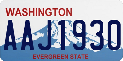 WA license plate AAJ1930