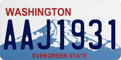 WA license plate AAJ1931