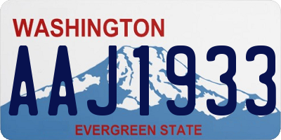 WA license plate AAJ1933