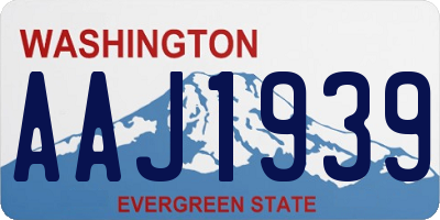 WA license plate AAJ1939