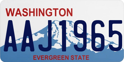 WA license plate AAJ1965