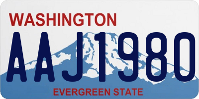 WA license plate AAJ1980