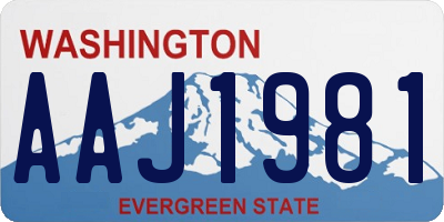 WA license plate AAJ1981