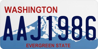 WA license plate AAJ1986