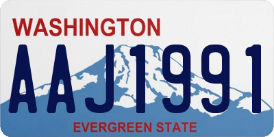 WA license plate AAJ1991