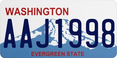 WA license plate AAJ1998