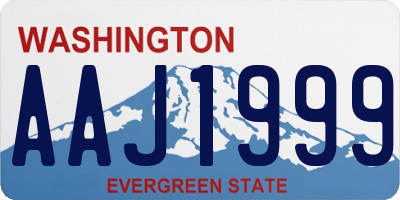 WA license plate AAJ1999