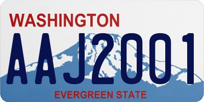 WA license plate AAJ2001