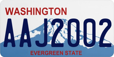 WA license plate AAJ2002