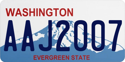 WA license plate AAJ2007