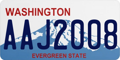 WA license plate AAJ2008