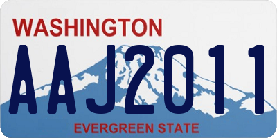 WA license plate AAJ2011