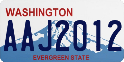 WA license plate AAJ2012