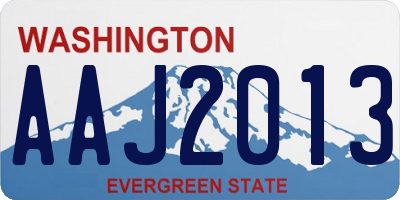 WA license plate AAJ2013