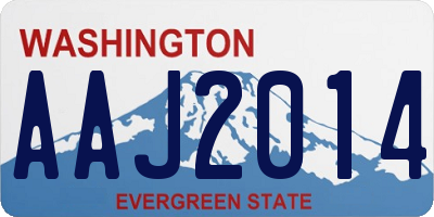 WA license plate AAJ2014