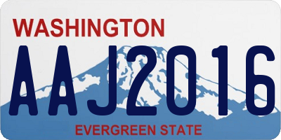 WA license plate AAJ2016