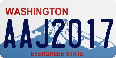 WA license plate AAJ2017