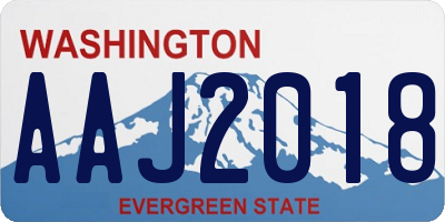 WA license plate AAJ2018