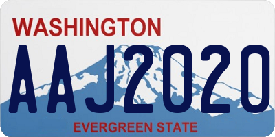 WA license plate AAJ2020