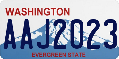 WA license plate AAJ2023