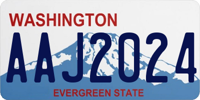WA license plate AAJ2024